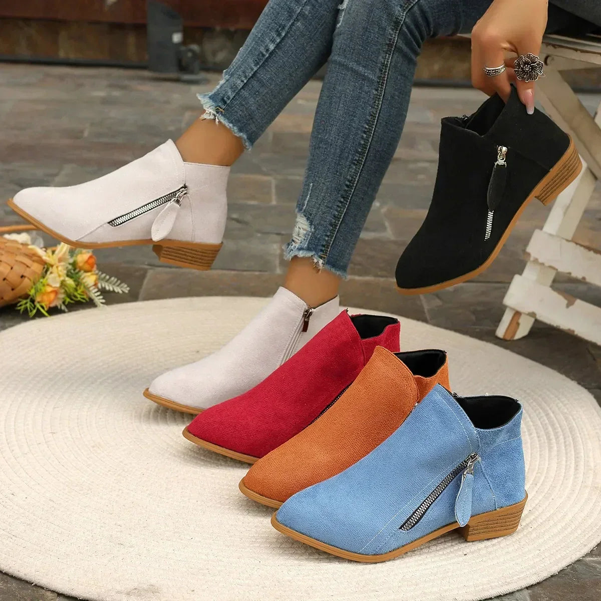 Amanda Suede Ankle Boots