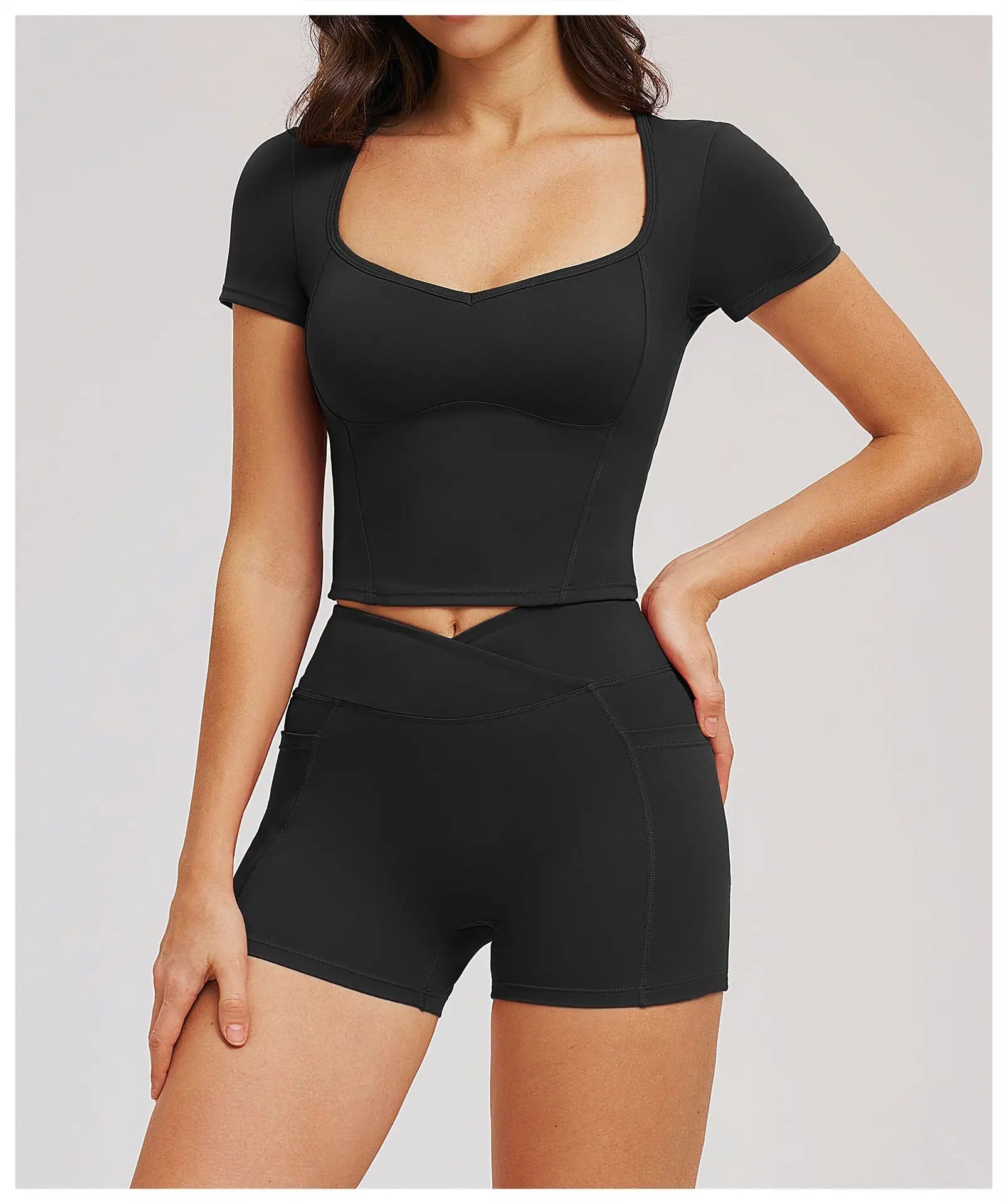 Sports T-shirt Women Fitness Top Yoga Short Sleeves Dance Clothes High Elastic Running Shirts Gym Push Up Workout Top Tee