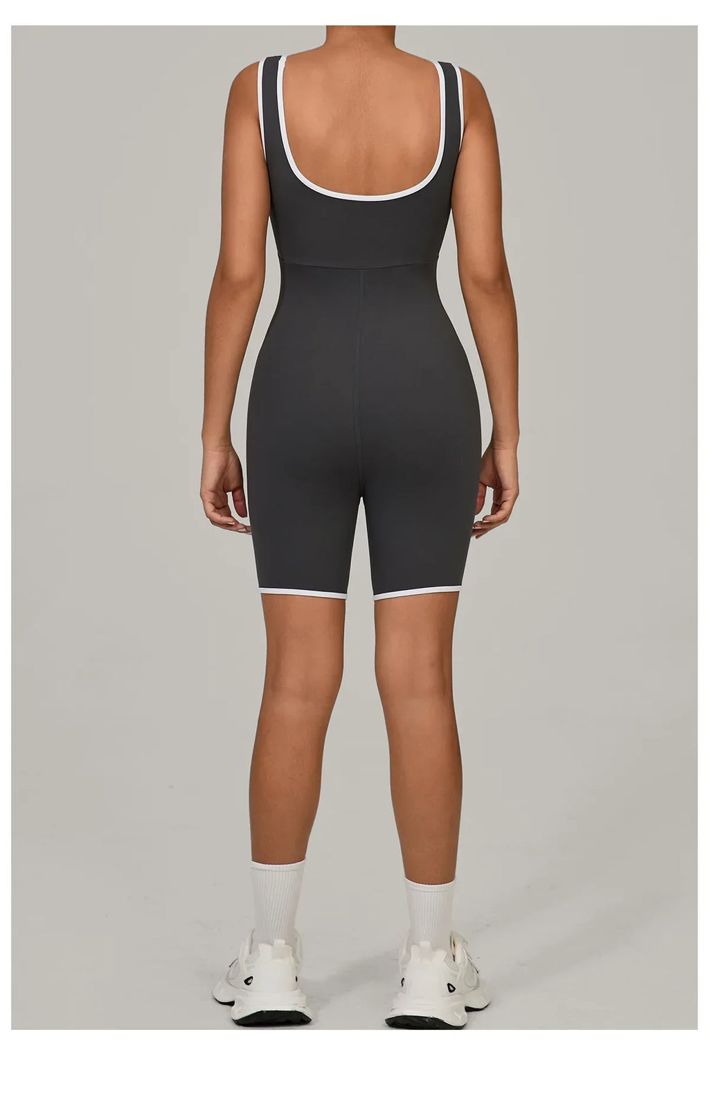 Women Color Blocked Yoga Jumpsuit Sleeveless Romper Elastic Quick Drying Fitness Workout Sportswear One-Piece Short Yoga Clothes