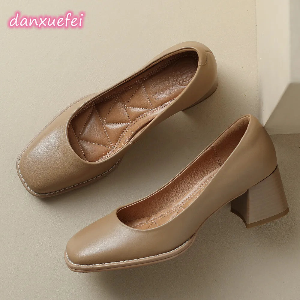 Dexie Square Toe Slip-on Sandals - Women's Heel Slip-Ons