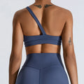 Women One Shoulder Sports Underwear Gym Top Bra Training Women Yoga Bra Stretch High Strength Workout Fitness Women Sports Vest