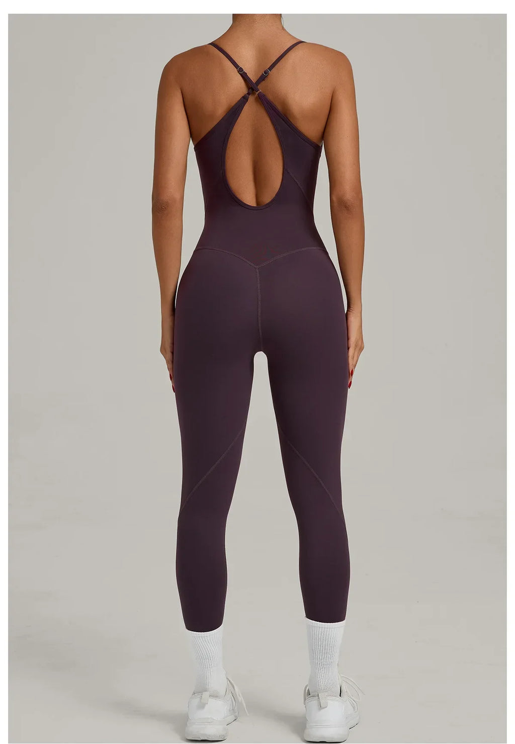 Fitness Jumpsuit Women Tracksuit Sports Playsuit Running One Piece Yoga Suit Scrunch Backless Set Rompers Gym Clothes