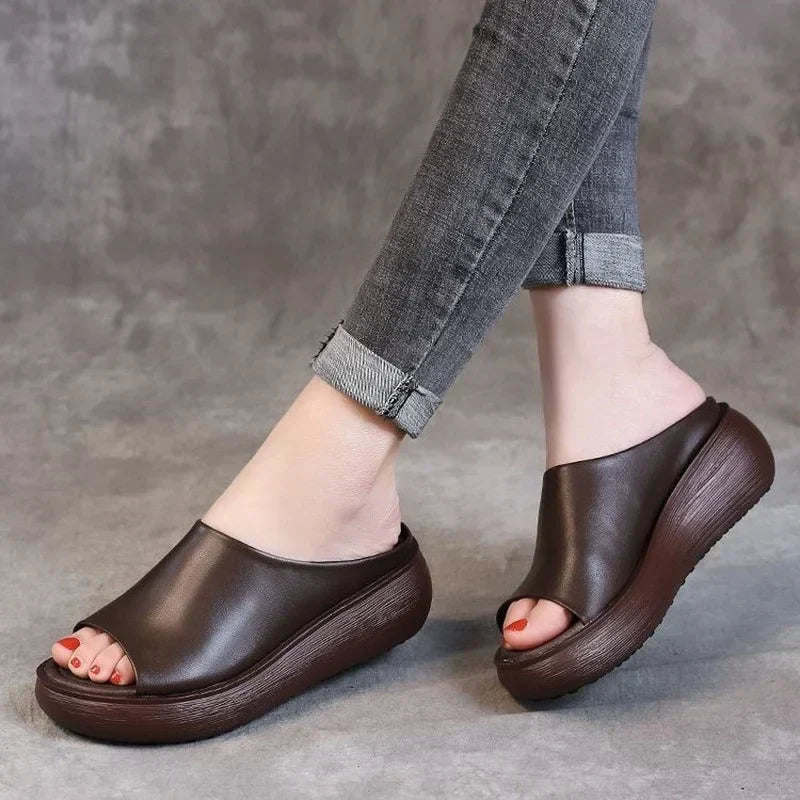 Jade Leather Slippers