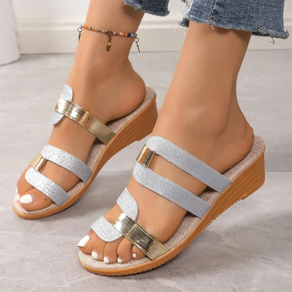 Isla Woven Slide Sandals – Women’s Thick Sole Arch Support Shoes
