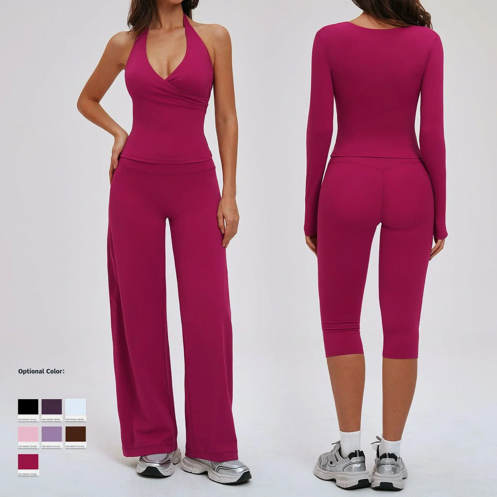 Yoga Suit 2PCS Sports Outfits Women Quick-Drying Gym Set Women Tracksuit Running Workout Long Sleeve Sports Shirt Yoga Clothing