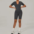 Summer Jumpsuits Short Sleeve Yoga Bodysuit Women Yoga Set Gym Tracksuit Push-up Rompers Workout Clothes Dance Fitness Bodysuit