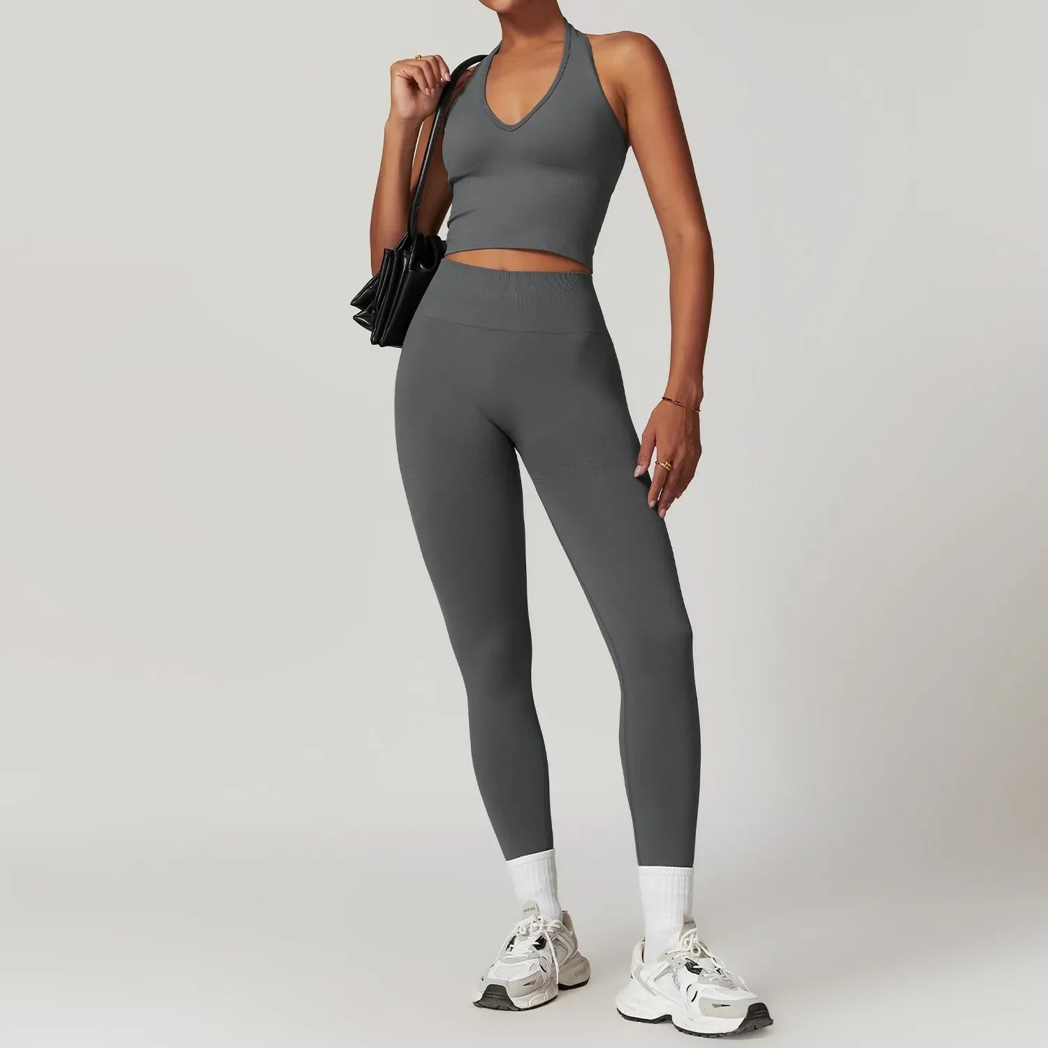 2 Pieces Women's Clothes Seamless Yoga Set Workout Tracksuit Sportswear Gym Clothing High Waist Leggings Fitness Sports Suits