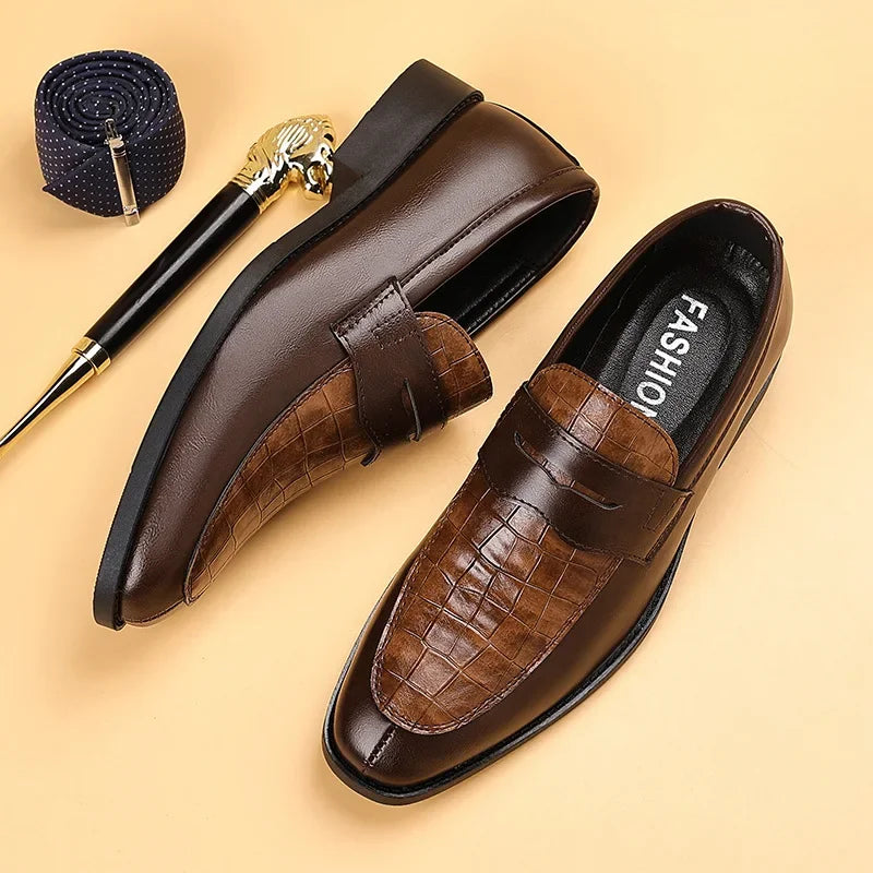 Leo Textured Oxford Loafers