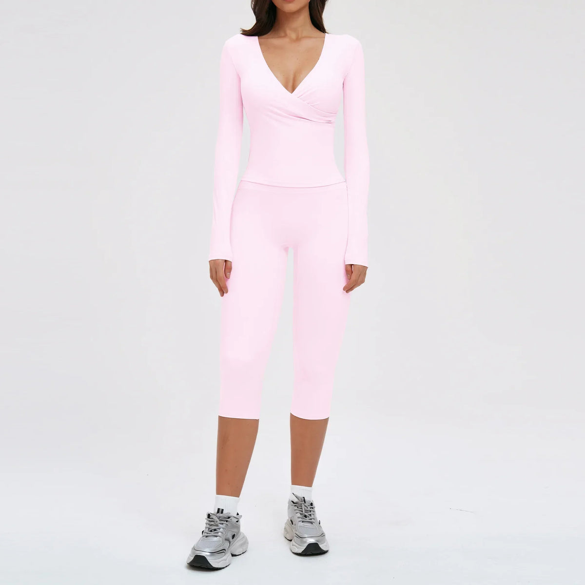 Yoga Suit 2PCS Sports Outfits Women Quick-Drying Gym Set Women Tracksuit Running Workout Long Sleeve Sports Shirt Yoga Clothing