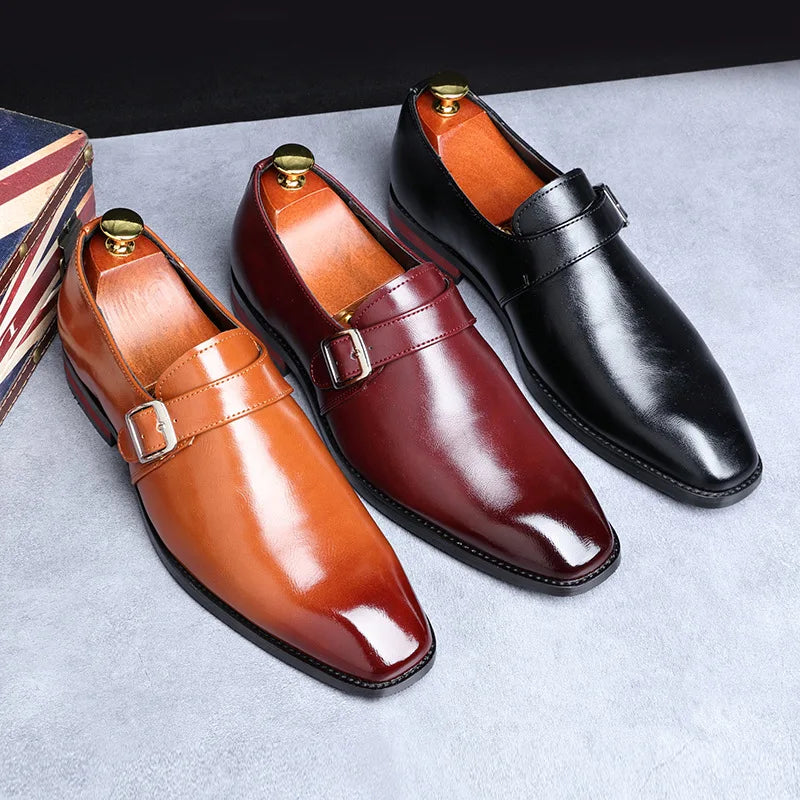 Lorenzo Men’s Leather Buckle Loafers