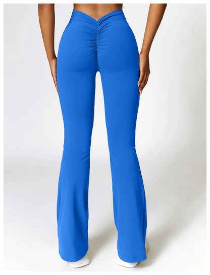V-shaped Hip Yoga Pants Flare Leggings Women High Waist Wide Leg Pants Women Gym Fitness Sports Flared Pant Dance Trousers