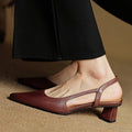 Mara Genuine Leather Slingback Pumps