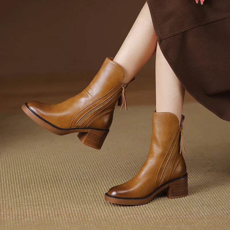 Clara Leather Ankle Boots