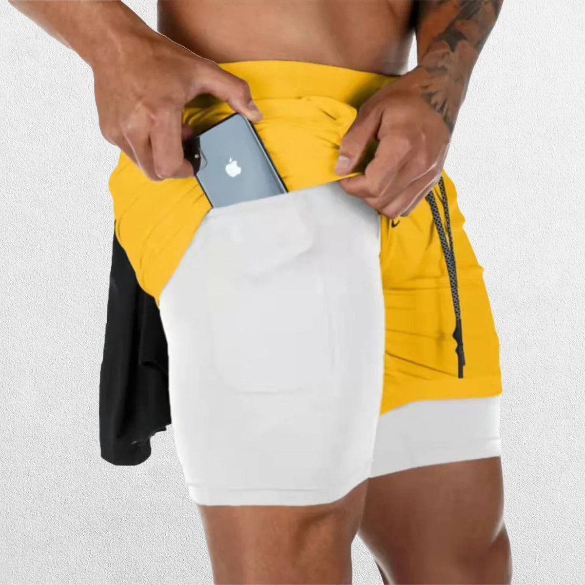 GPW Men's 2-in-1 Running Shorts for Gym & Fitness Workouts