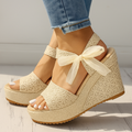 Siena Lace-Up Wedge Sandals – Platform Summer Heels